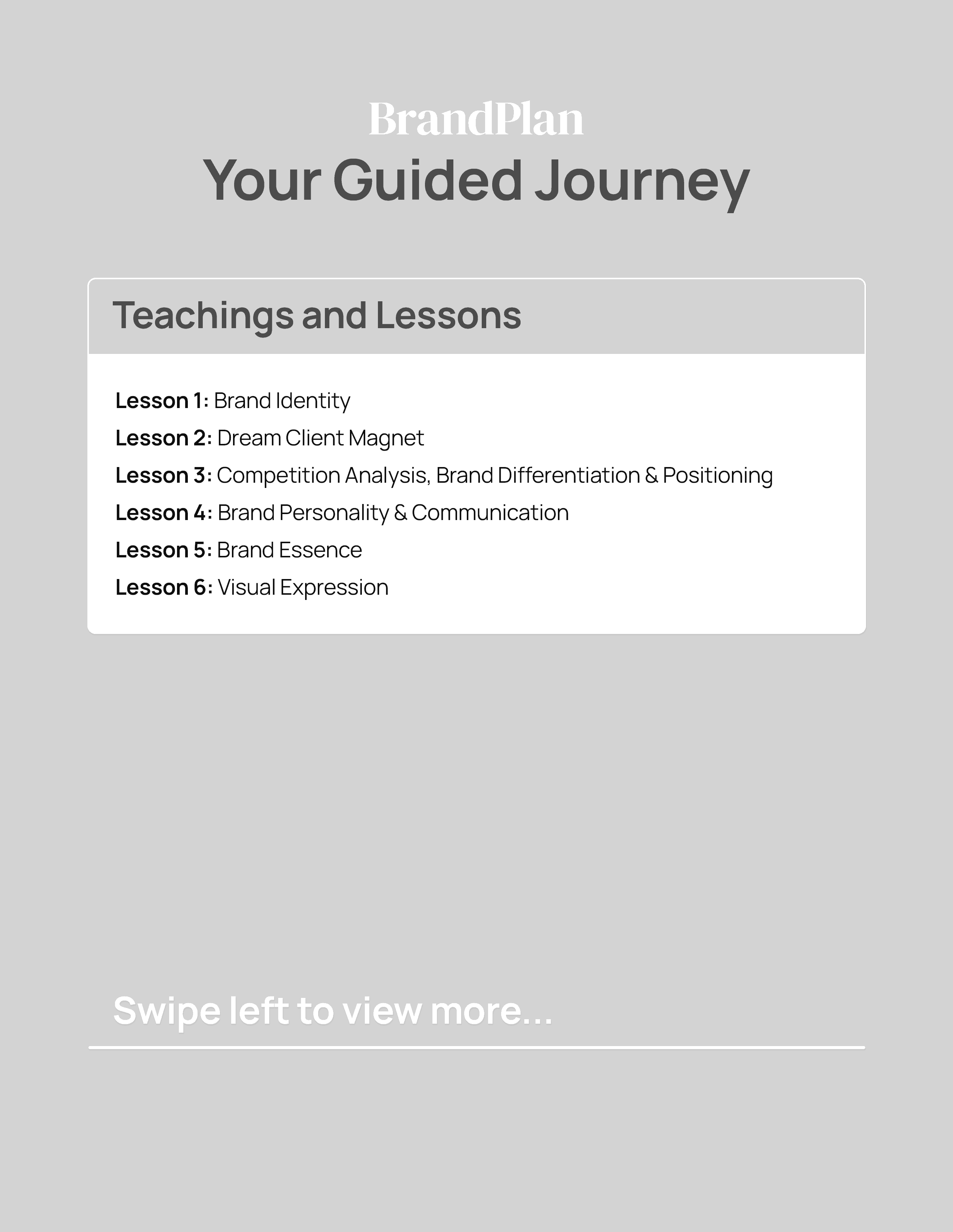 BrandPlan - Your Guided Journey - Page 1